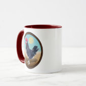 Minorca Rooster Vintag Oval Tasse (Vorderseite Links)