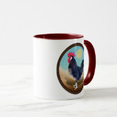 Minorca Rooster Vintag Oval Tasse (VorderseiteRechts)