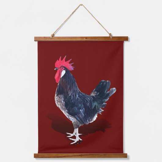 Minorca Rooster Wandteppich Mit Holzrahmen (Vorderseite)