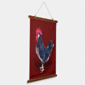 Minorca Rooster Wandteppich Mit Holzrahmen (Gewinkelt)