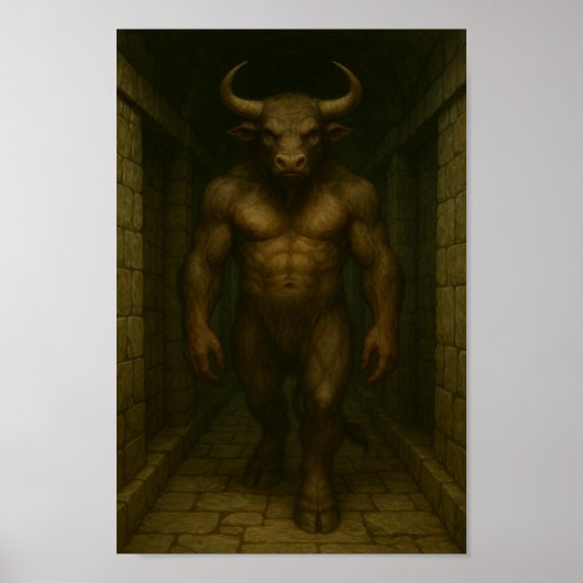 Minotaur in der lebendigen Legende des Labyrinths Poster (Vorne)