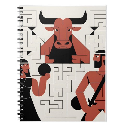 Minotaur Labyrinth-Notebook Notizblock (Vorderseite)