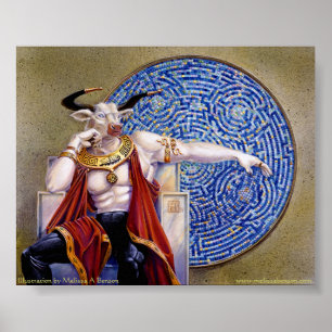 Minotaur mit Mosaik-Druck Poster
