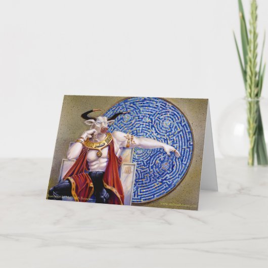 Minotaur mit Mosaikkarte Karte (Vorderseite)