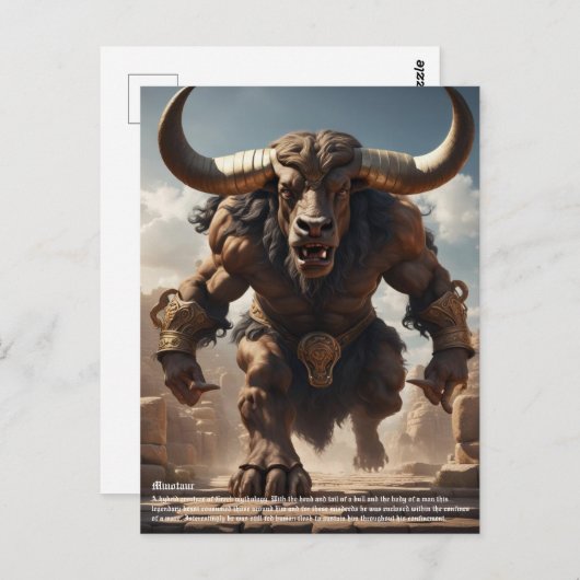 Minotaur Postkarte (Vorne/Hinten)