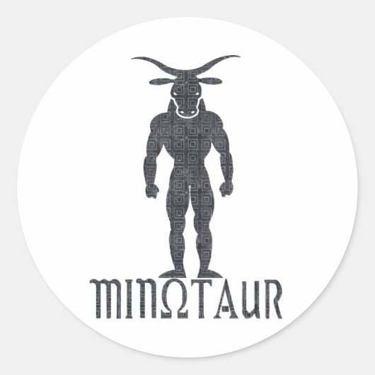 Minotaur Runder Aufkleber (Vorderseite)