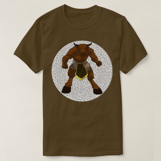 Minotaur vor einem Maze T-Shirt (Design vorne)