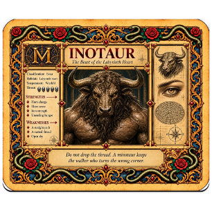 Minotauros, mittelalterliche Bestiarien-Kunst Mousepad
