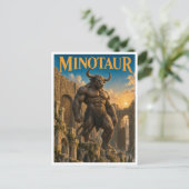 Minotaurus, Gothic Fantasy-Monster Postkarte (Stehend Vorderseite)
