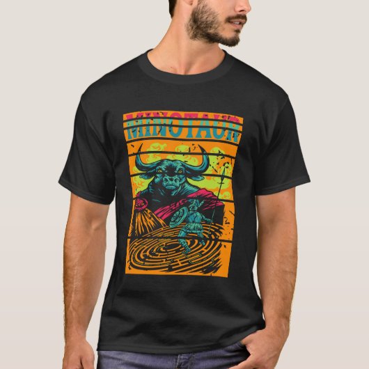 Minotaurus Labyrinth Kampf Griechischer Krieger An T-Shirt (Vorderseite)