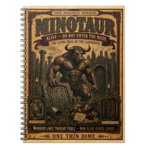 Minotaurus, Vintage Zirkus-Monster Notizblock