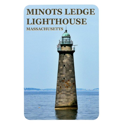 Minots Ledge Leuchtturm, Massachusetts FotoMagnet Magnet (Vertikal)