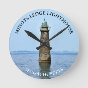 Minots Ledge Leuchtturm Massachusetts Wall Clock Runde Wanduhr