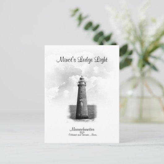 Minot's Ledge Light - Massachusetts Postkarte (Stehend Vorderseite)