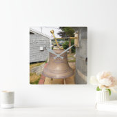 Minots Ledge Lighthouse Fog Bell Square Wall Clock Quadratische Wanduhr (Zuhause)