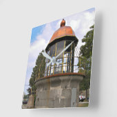 Minots Ledge Lighthouse Lantern Square Wall Clock Quadratische Wanduhr (Winkel)