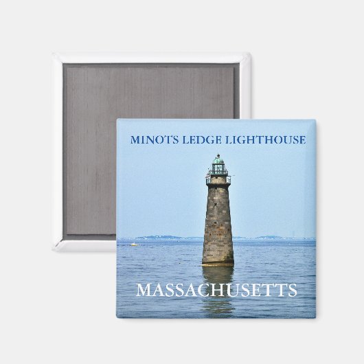 Minots Ledge Lighthouse, Massachusetts Magnet (Vorderseite/Rückseite)