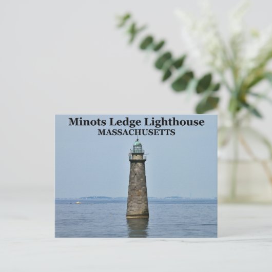 Minots Ledge Lighthouse, Massachusetts Postkarte (Stehend Vorderseite)