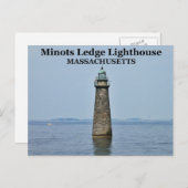 Minots Ledge Lighthouse, Massachusetts Postkarte (Vorne/Hinten)