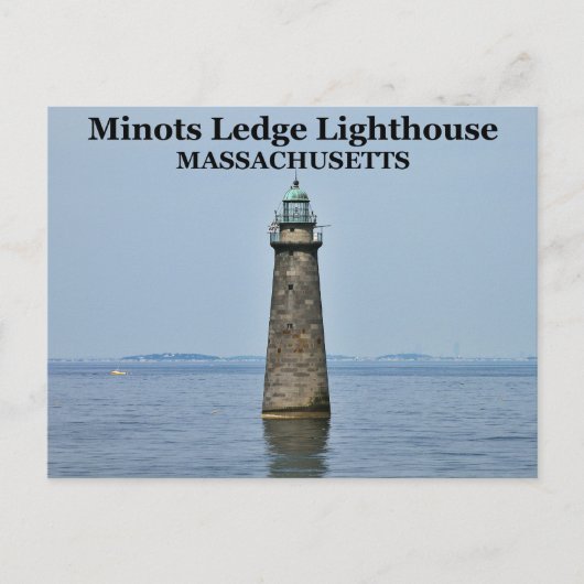 Minots Ledge Lighthouse, Massachusetts Postkarte (Vorderseite)