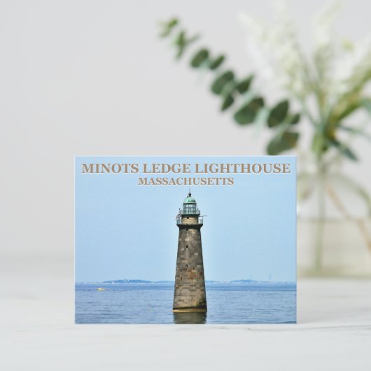 Minots Ledge Lighthouse, Massachusetts Postkarte (Stehend Vorderseite)