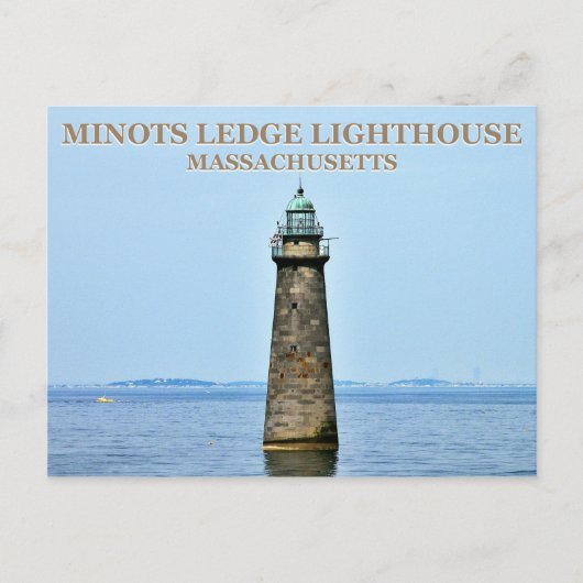 Minots Ledge Lighthouse, Massachusetts Postkarte (Vorderseite)