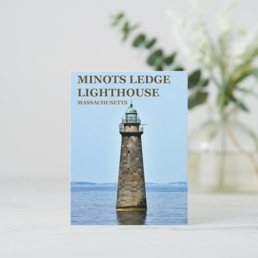 Minots Ledge Lighthouse, Massachusetts Postkarte (Stehend Vorderseite)
