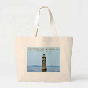 Minots Ledge Lighthouse Massachusetts Tote Bag Jumbo Stoffbeutel