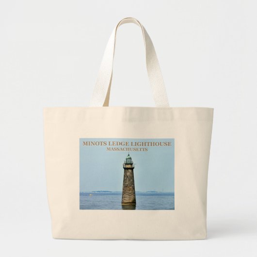 Minots Ledge Lighthouse Massachusetts Tote Bag Jumbo Stoffbeutel (Vorne)