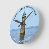 Minots Ledge Lighthouse Massachusetts Wall Clock Runde Wanduhr (Winkel)