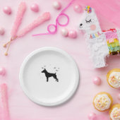 MinPin Dog � Halloween Moon Silhouette Classic T-S Pappteller (Party)