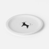 MinPin Dog � Halloween Moon Silhouette Classic T-S Pappteller (Schrägansicht)