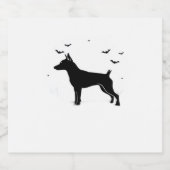 MinPin Dog � Halloween Moon Silhouette Classic T-S Schaumweinetikett (Einzelnes Label)