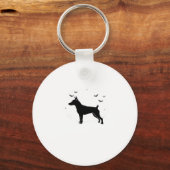MinPin Dog � Halloween Moon Silhouette Classic T-S Schlüsselanhänger (Vorderseite)
