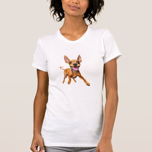 Minpin Minipinscher Min Button Mama Hundedad T-Shirt (Vorderseite)