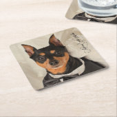 MinPin Tux Rechteckiger Pappuntersetzer (angewinkelt)