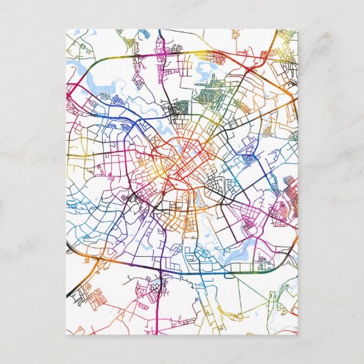 Minsk Belarus City Map Postkarte (Vorderseite)