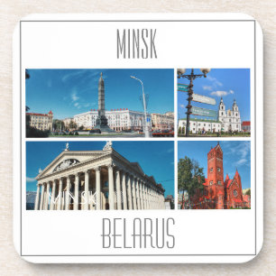 Minsk Belarus Collage Architecture Untersetzer