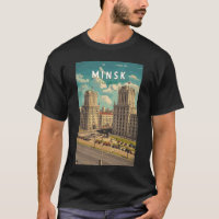 Minsk Belarus Illustration Reise Kunst Vintage
