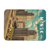 Minsk Belarus Illustration Reisen Kunst Vintag Magnet (Horizontal)