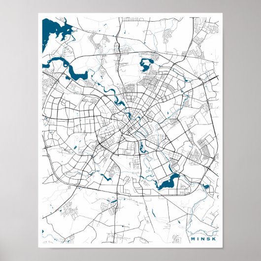 Minsk City Map Poster (Vorne)