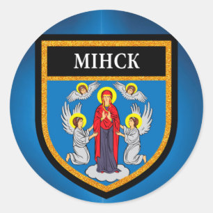 Minsk-Flagge Runder Aufkleber