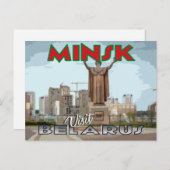 Minsk, Postkarte von Serie Besuch Weißrussland (Vorne/Hinten)