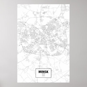 Minsk, Weißrussland (Schwarzes auf Weiß) Poster