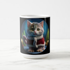 Minskin Kitten in einem WeihnachtsOutfit Kaffeetasse