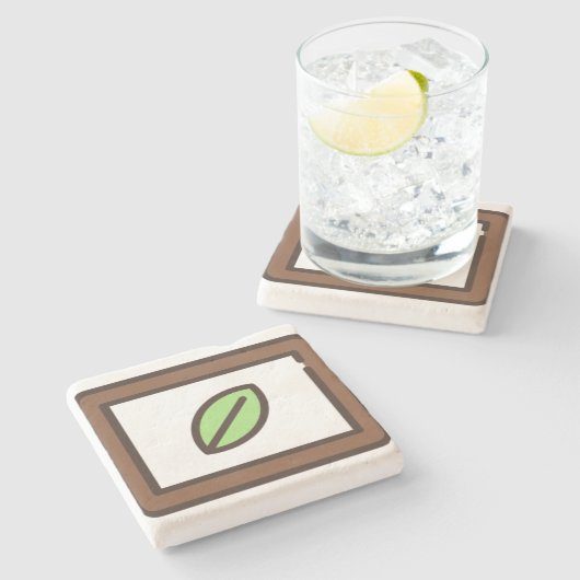 Mint-1 Steinuntersetzer (Seitenansicht)