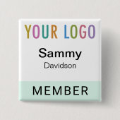 Mint-Abzeichen mit Namen und Logo-Pinback-Platz Button (Vorderseite)