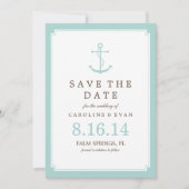 Mint Anchor Wedding Save the Date (Vorderseite)