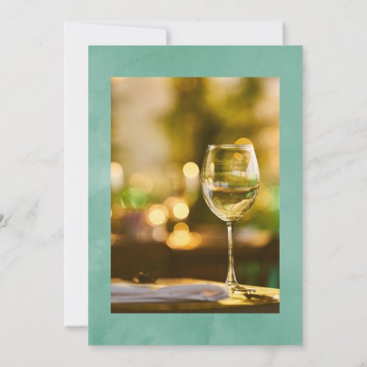 Mint and Blue Boho Weinthema Feier des Lebens Einladung (Rückseite)