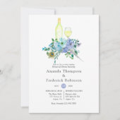 Mint and Blue Boho Wine Degustation Probe Dinner Einladung (Vorderseite)